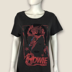 David Bowie Black Graphic Women's Top